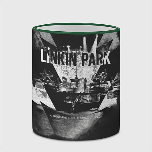 Кружка цветная A Thousand Suns: Puerta De Alcala - Linkin Park / 3D-Зеленый кант – фото 2