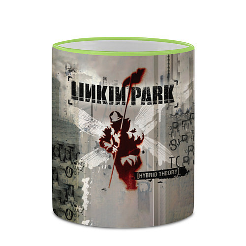 Кружка цветная Hybrid Theory Live Around The World - Linkin Park / 3D-Светло-зеленый кант – фото 2