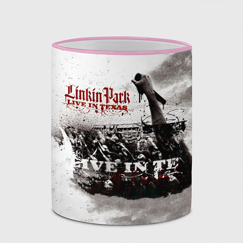 Кружка цветная Live in Texas - Linkin Park / 3D-Розовый кант – фото 2