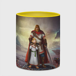 Кружка 3D Славянский Воин Защитник, цвет: 3D-белый + желтый — фото 2