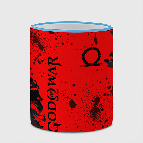 Кружка цветная God of War Брызги крови / 3D-Небесно-голубой кант – фото 2
