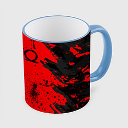 Кружка 3D God of War Брызги крови, цвет: 3D-небесно-голубой кант