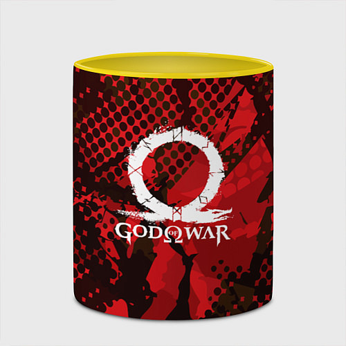 Кружка цветная God of War Эмблема / 3D-Белый + желтый – фото 2