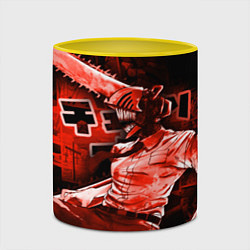 Кружка 3D Chainsaw Man, Дэнджи, цвет: 3D-белый + желтый — фото 2