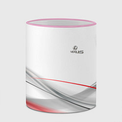 Кружка 3D Lexus white theme, цвет: 3D-розовый кант — фото 2