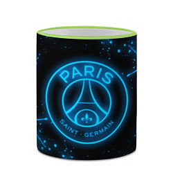 Кружка 3D PSG NEON STYLE SPORT ПСГ НЕОН, цвет: 3D-светло-зеленый кант — фото 2