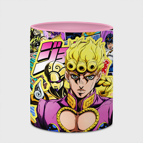 Кружка цветная JoJos Bizarre Adventure - Джорно Джованна / 3D-Белый + розовый – фото 2