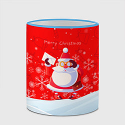 Кружка 3D Дед Мороз с подарочным конвертом, цвет: 3D-небесно-голубой кант — фото 2