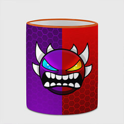 Кружка 3D Geometry Dash: Violet x Red, цвет: 3D-оранжевый кант — фото 2