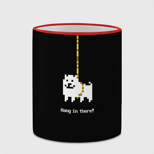 Кружка цветная UNDERTALE DOG НА КАНАТЕ / 3D-Красный кант – фото 2