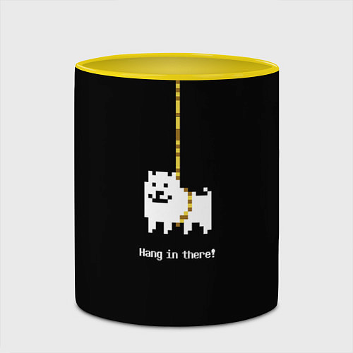 Кружка цветная UNDERTALE DOG НА КАНАТЕ / 3D-Белый + желтый – фото 2
