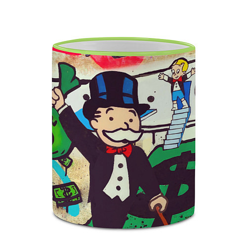 Кружка цветная Alec Monopoly ART / 3D-Светло-зеленый кант – фото 2