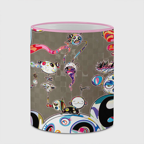 Кружка цветная Takashi Murakami арт с языками / 3D-Розовый кант – фото 2