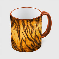 Кружка 3D Шкура тигра 2022, цвет: 3D-оранжевый кант
