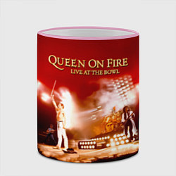 Кружка 3D Queen on Fire - Live at the Bowl, цвет: 3D-розовый кант — фото 2