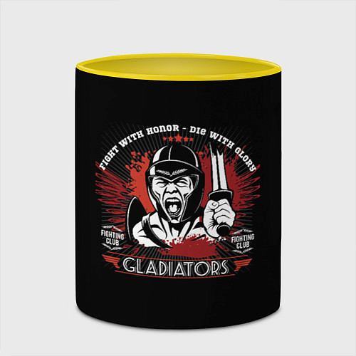 Кружка цветная GLADIATORS / 3D-Белый + желтый – фото 2