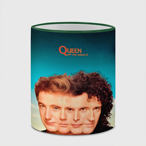 Кружка цветная Queen - The Miracle / 3D-Зеленый кант – фото 2