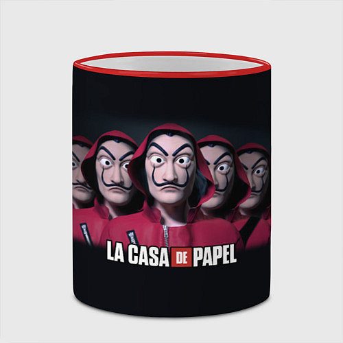 Кружка цветная LA CASA DE PAPEL BELLA CIAO БУМАЖНЫЙ ДОМ / 3D-Красный кант – фото 2