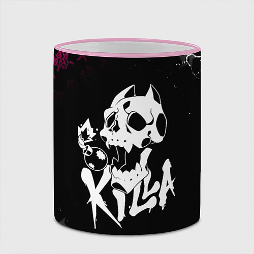 Кружка цветная JOJO KILLER QUEEN КИЛЛЕР КВИН KILLA ЧЕРЕП / 3D-Розовый кант – фото 2