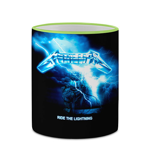 Кружка цветная Ride the Lightning Metallica / 3D-Светло-зеленый кант – фото 2