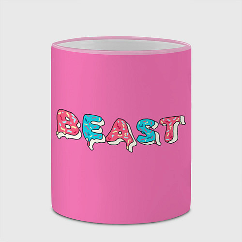 Кружка цветная Mr Beast Donut Pink edition / 3D-Розовый кант – фото 2