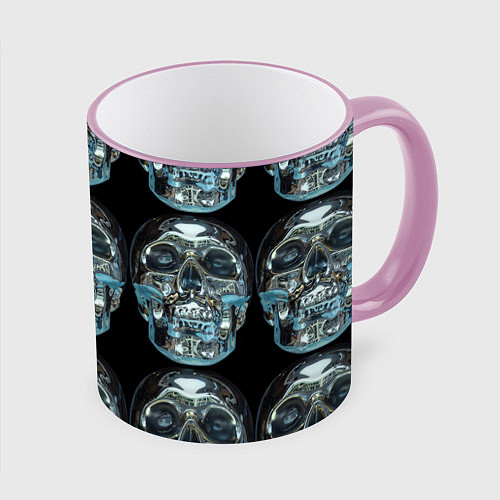 Кружка цветная Skulls pattern 2028 / 3D-Розовый кант – фото 1