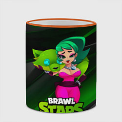 Кружка 3D LOLA BRAWLSTARS dark green, цвет: 3D-оранжевый кант — фото 2