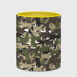 Кружка 3D Камуфляж из Собак Camouflage, цвет: 3D-белый + желтый — фото 2