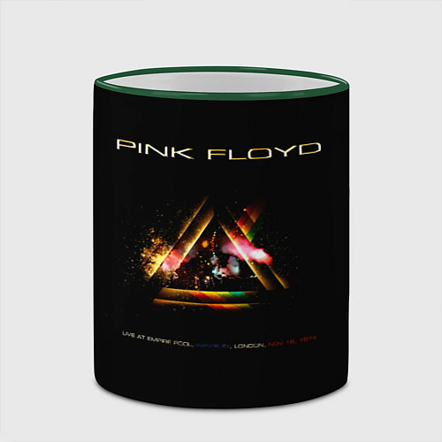 Кружка цветная Live at the Empire Pool - Pink Floyd / 3D-Зеленый кант – фото 2