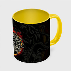 Кружка 3D ГЕРОЙ АНИМЕ БЕРСЕРК BERSERK, цвет: 3D-белый + желтый
