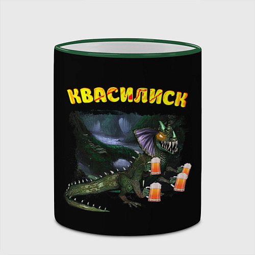 Кружка цветная Квасилиск / 3D-Зеленый кант – фото 2