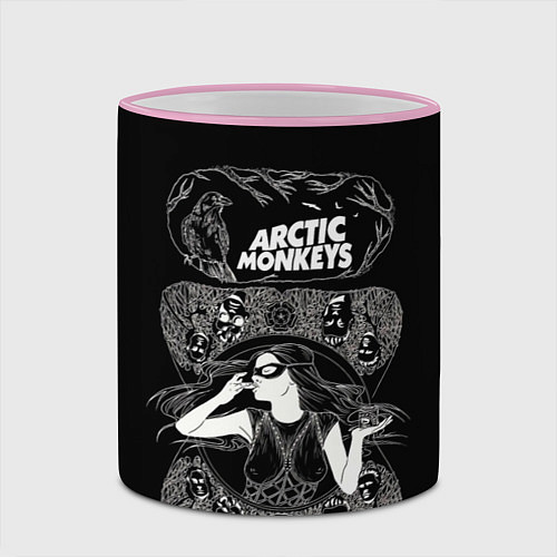 Кружка цветная Arctic monkeys Art / 3D-Розовый кант – фото 2