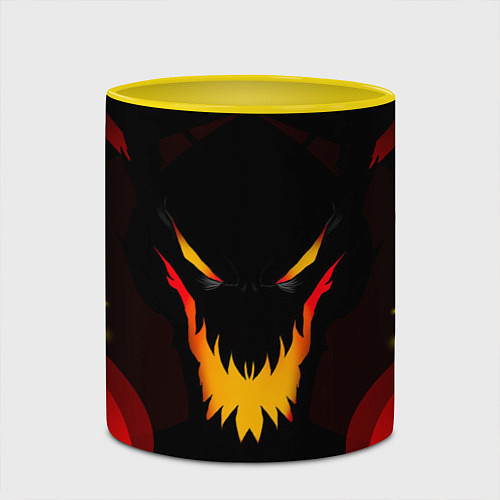 Кружка цветная DOTA 2 SHADOW FIEND ТЕНЬ ОГОНЬ / 3D-Белый + желтый – фото 2