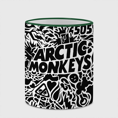 Кружка цветная Arctic monkeys Pattern / 3D-Зеленый кант – фото 2