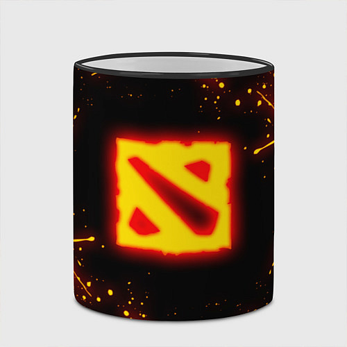 Кружка цветная DOTA 2 FIRE LOGO ДОТА 2 ОГНЕННЫЙ ЛОГО / 3D-Черный кант – фото 2