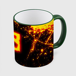 Кружка 3D DOTA 2 FIRE LOGO ДОТА 2 ОГНЕННЫЙ ЛОГО, цвет: 3D-зеленый кант