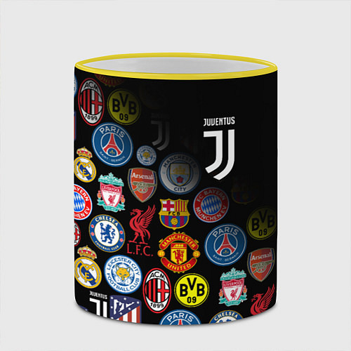 Кружка цветная JUVENTUS LOGOBOMBING SPORT / 3D-Желтый кант – фото 2