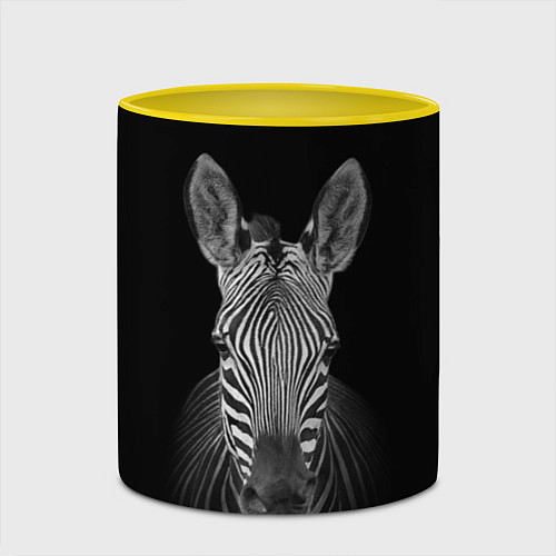 Кружка цветная Зебраzebra / 3D-Белый + желтый – фото 2