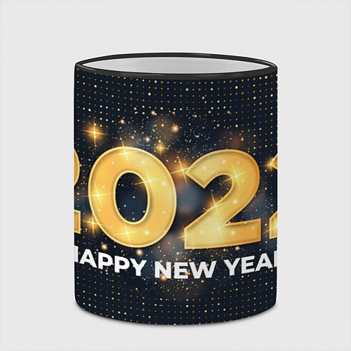 Кружка цветная Happy New Year 2022 / 3D-Черный кант – фото 2