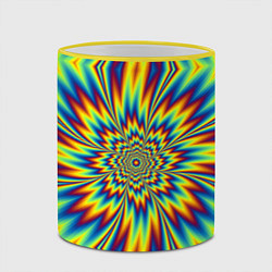 Кружка 3D Пульсирующий Огненный Цветок, цвет: 3D-желтый кант — фото 2