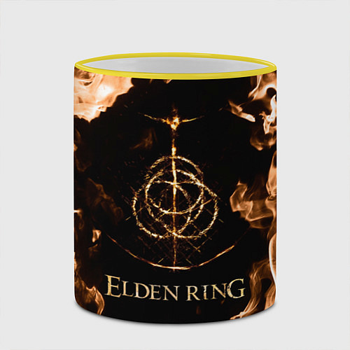 Кружка цветная Elden Ring Logo / 3D-Желтый кант – фото 2