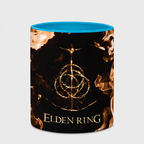 Кружка цветная Elden Ring Logo / 3D-Белый + небесно-голубой – фото 2