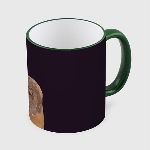 Кружка цветная Уставший картофель / 3D-Зеленый кант – фото 1