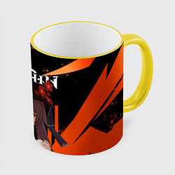 Кружка 3D HU TAO ХУ ТАО ВАНШЭН, цвет: 3D-желтый кант