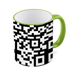 Кружка 3D Qr codeкуаркод, цвет: 3D-светло-зеленый кант