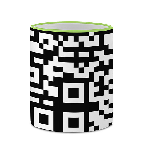 Кружка цветная Qr codeкуаркод / 3D-Светло-зеленый кант – фото 2