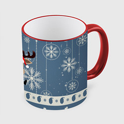 Кружка 3D New Years Deer, цвет: 3D-красный кант