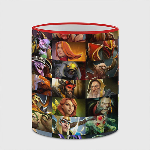 Кружка цветная HEROES DOTA 2 ПЕРСОНАЖИ ДОТА 2 / 3D-Красный кант – фото 2