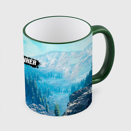 Кружка цветная SnowRunner СноуРаннер логотип / 3D-Зеленый кант – фото 1