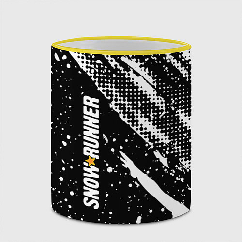 Кружка цветная SnowRunner Logo / 3D-Желтый кант – фото 2